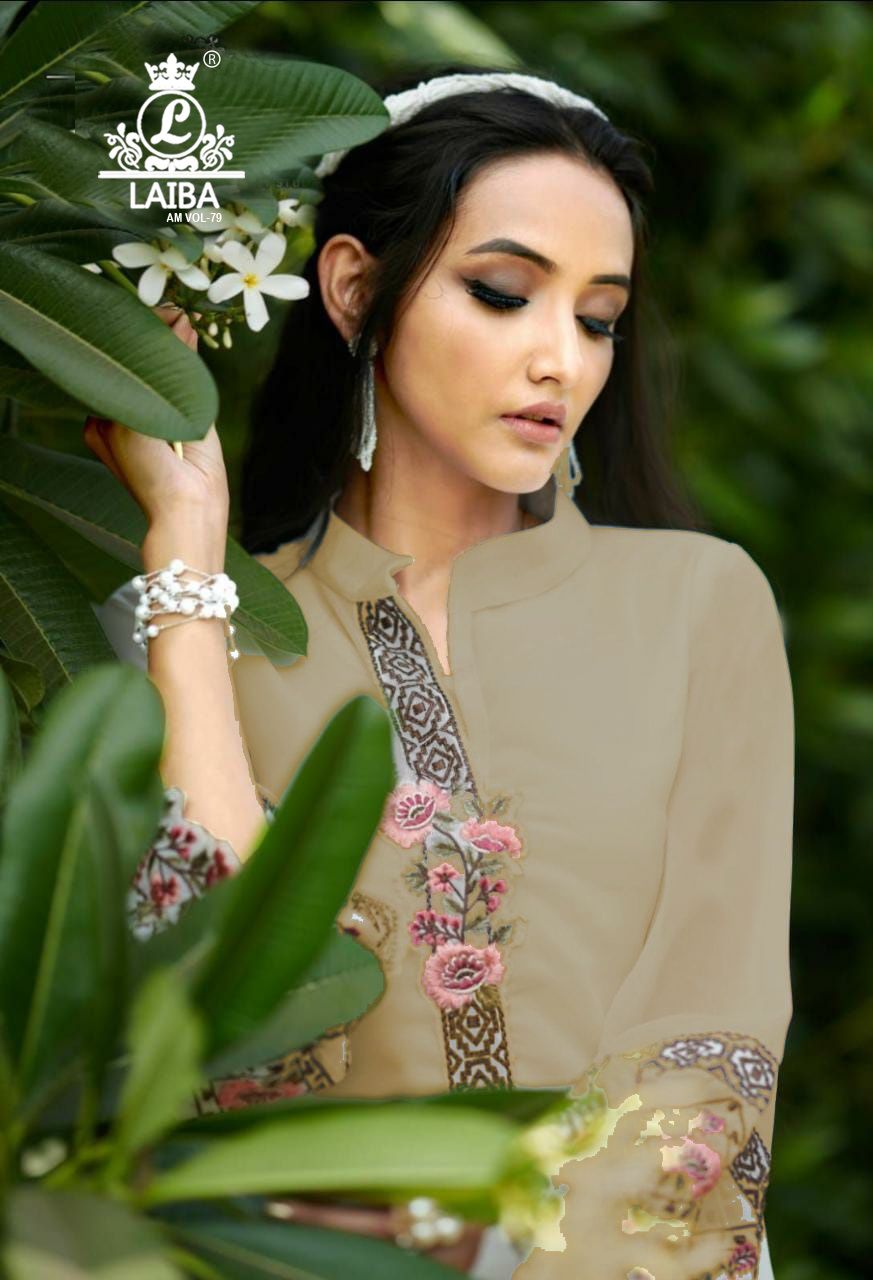 Laiba Am 79 Nx Latest Fancy Festive Wear Georgette Wear Top With Bottom Collection